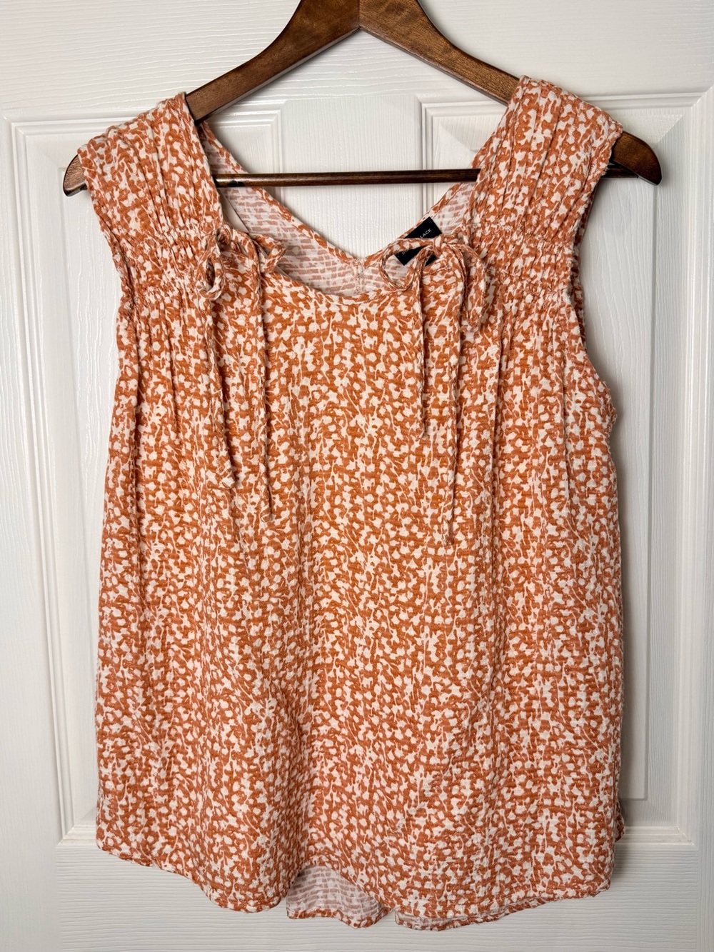 Buckle Black Orange Ditsy Tie-Neck Blouse